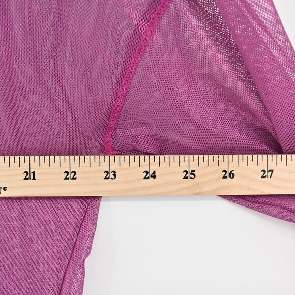 LUCKY IN LOVE Womens Goddess Mesh Top Size XS‎ Passion Pink Sheer Layering Shirt - Picture 3 of 11